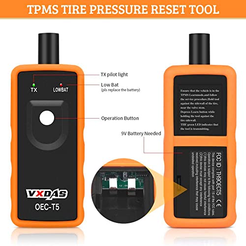 VXDAS TPMS Relearn Tool for GM Tire Sensor TPMS Reset Tool Tire Pressure Monitor System Activation Tool OEC-T5 for GM Buick/Chevy/Cadillac Series Vehicles 2023 Edition