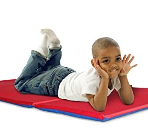 KinderMat, 1" Thick KinderMat, 4-Section Rest Mat, 45" x 19" x 1", Red/Blue, Great for School, Daycare, Travel, and Home, 100% Made in USA