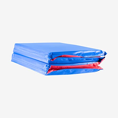 KinderMat, 1" Thick KinderMat, 4-Section Rest Mat, 45" x 19" x 1", Red/Blue, Great for School, Daycare, Travel, and Home, 100% Made in USA