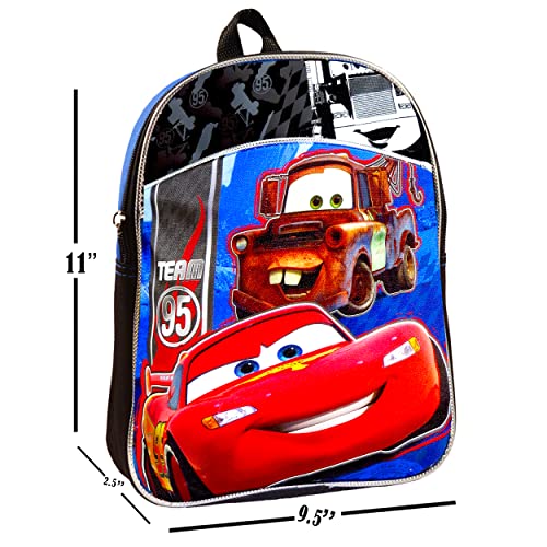 Disney Cars Toddler Preschool Backpack Set - Bundle Includes 11 Inch Disney Cars Mini Backpack and Stickers (Disney Cars School Supplies)