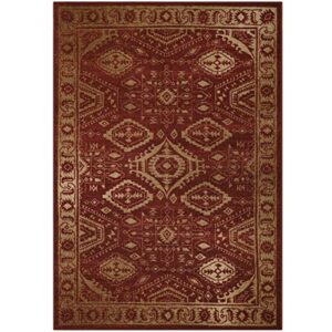 maples rugs georgina traditional area rugs for living room & bedroom [made in usa], 5 x 7, red/gold