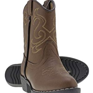 Canyon Trails Kids' Lil Cowboy Pointed Toe Classic Western Boots (Toddler/Little Kid (5 US Toddler, Brown)