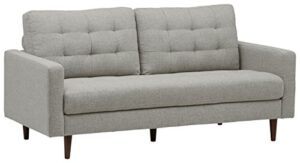 amazon brand – rivet cove mid-century modern tufted apartment sofa, 72"w, light grey