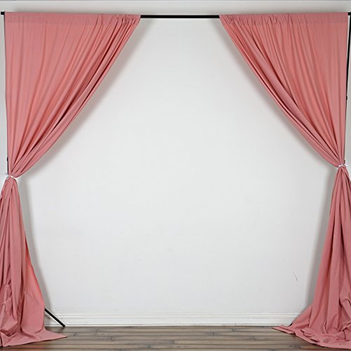 BalsaCircle 10 ft x 10 ft Rose Quartz Pink Polyester Photography Backdrop Drapes Curtains Panels - Wedding Decorations Home Party Reception Supplies