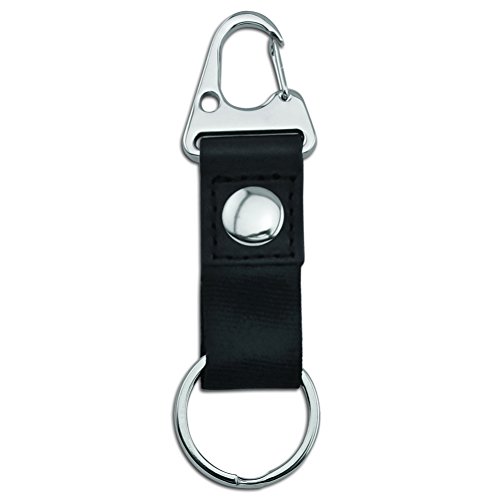 GRAPHICS & MORE United States Marine Corps USMC White Black Officially Licensed Keychain with Leather Fabric Belt Clip-On Carabiner