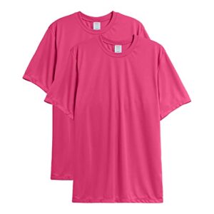 hanes mens sport cool dri performance tee shirt, wow pink, medium us