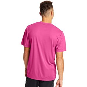 Hanes mens Sport Cool Dri Performance Tee Shirt, Wow Pink, Medium US