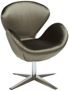 christopher knight home athena velvet modern swivel chair, grey