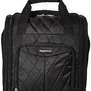 Amazon Basics Underseat Carry-On Rolling Travel Luggage Bag, 14 Inches, Black Quilted