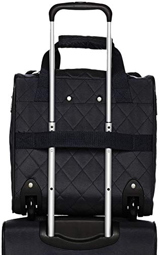 Amazon Basics Underseat Carry-On Rolling Travel Luggage Bag, 14 Inches, Black Quilted