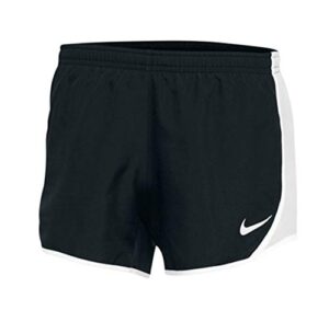 nike girls dry tempo running shorts (x-large, black/white)