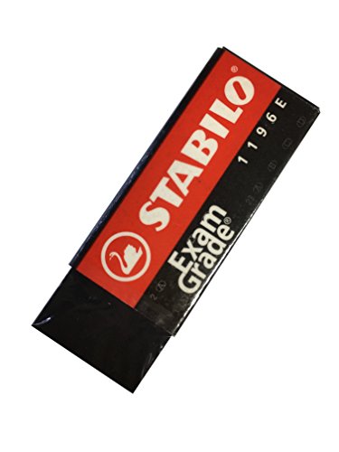 Stabilo 1196E Large Exam Grade Dust Free Pencil Eraser Extra Soft for Effective and Clean Erasing 2.45" X 0.9" X 0.5" (Pack of 5)