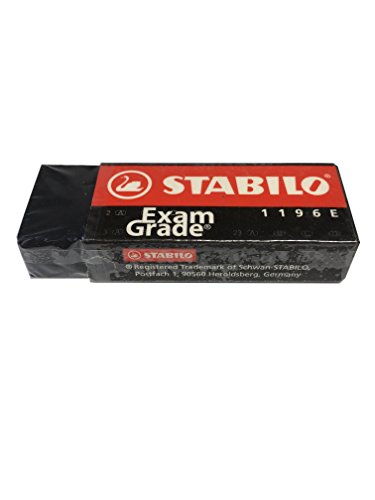 Stabilo 1196E Large Exam Grade Dust Free Pencil Eraser Extra Soft for Effective and Clean Erasing 2.45" X 0.9" X 0.5" (Pack of 5)