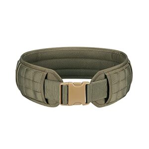 excellent elite spanker military waist belt multi-purpose molle padded patrol belt outdoor sports equipment (ranger green, m)