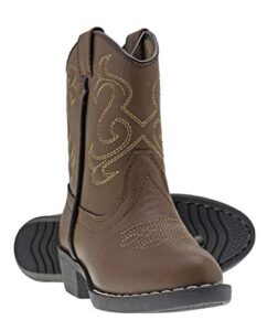 canyon trails kids' lil cowboy pointed toe classic western boots (toddler/little kid (6 us toddler, brown)