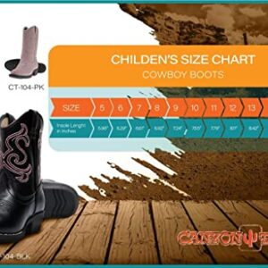 Canyon Trails Kids' Lil Cowboy Pointed Toe Classic Western Boots (Toddler/Little Kid (6 US Toddler, Brown)