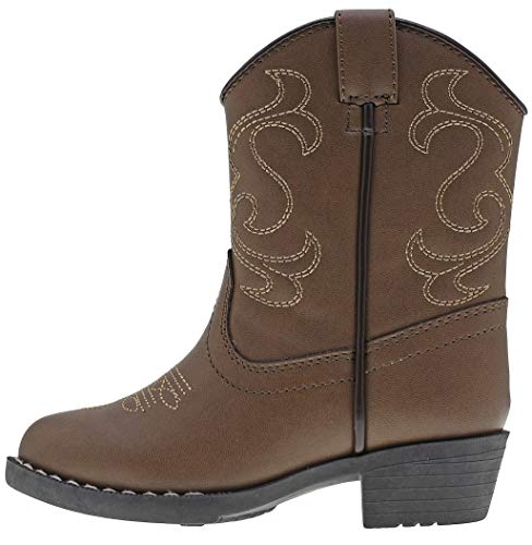 Canyon Trails Kids' Lil Cowboy Pointed Toe Classic Western Boots (Toddler/Little Kid (6 US Toddler, Brown)