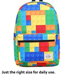 HotStyle TRENDYMAX School Backpack for Boys, Durable Elementary Bookbag Cute for Kids, Colorful Blocks