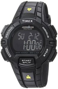 timex men's tw5m15900 ironman rugged 30 full-size black/yellow resin strap watch