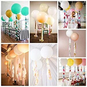 Sopeace 2pcs 36" Giant Black Balloons + 15 (White,Pink,Metallic Gold) Paper Tassel Garland for Birthday/Party/Wedding/Baby Shower Decorations, Event & Party Supplies