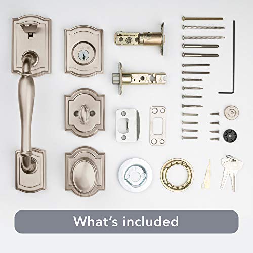 Baldwin Wesley, Front Entry Handleset with Interior Knob, Featuring SmartKey Deadbolt Re-Key Technology and Microban Protection, in Satin Nickel