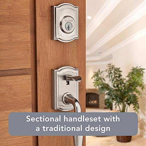 Baldwin Wesley, Front Entry Handleset with Interior Knob, Featuring SmartKey Deadbolt Re-Key Technology and Microban Protection, in Satin Nickel