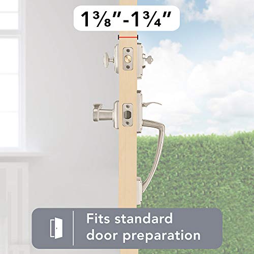 Baldwin Nautica, Front Entry Handleset with Interior Lever, Featuring SmartKey Deadbolt Re-Key Technology and Microban Protection, in Satin Nickel