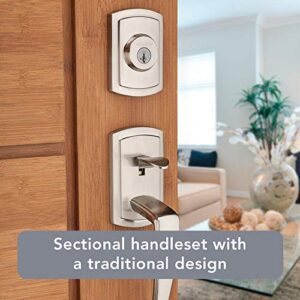 Baldwin Nautica, Front Entry Handleset with Interior Lever, Featuring SmartKey Deadbolt Re-Key Technology and Microban Protection, in Satin Nickel