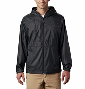 columbia mens flashback windbreaker jacket, water resistant jacket, black, medium us