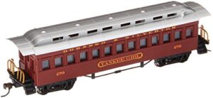 bachmann trains - open sided excursion car - durngo & slvrtn #270 "yankee girl" - ho scale, prototypical red (13409)