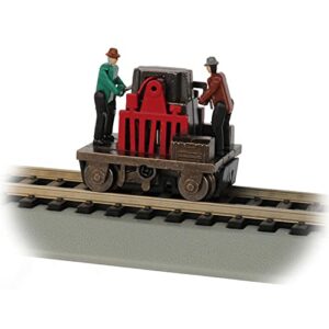 bachman trains 46223 ho scale 1:87 model plastic gandy dancer operating hand car with 2 crew members and motorized pumping action, assorted colors