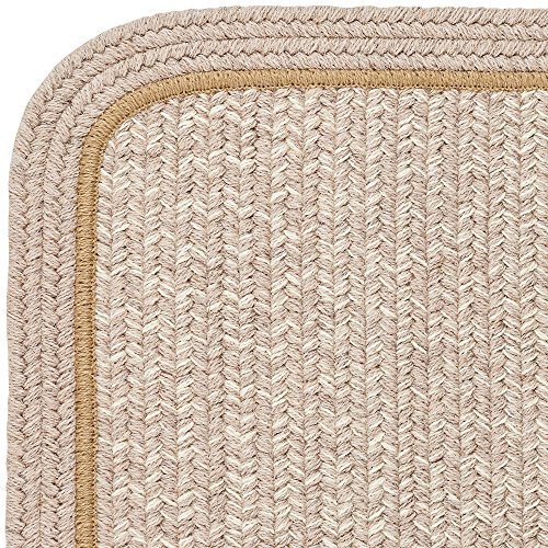 Super Area Rugs Wool Braided Casual Rug American Made Soft Textured Carpet, Neutral, 4' X 6'