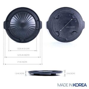 CookKing - Master Grill Pan, Korean Traditional BBQ Grill Pan - Stovetop Nonstick Indoor/Outdoor Smokeless BBQ Cast Aluminum Grill Pan