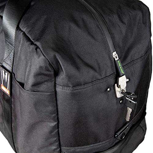 Dime Bags Omerta Cleaner | Large Carbon-Lined Duffle Bag | Lockable Zippered Carbon Filter Bag (Black)