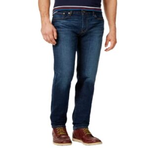 tommy hilfiger mens slim fit stretch jeans, medium rinse, 34w x 30l us