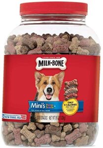 milk-bone mini's biscuits flavor snacks canister (36 oz. (2 canisters))
