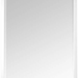 Head West Brushed Chrome Framed Bathroom Mirror - Beveled Edge Rectangle Vanity Mirror - Modern Living Room Accent and Home Decor with Vertical and Horizontal Mount - 24" x 30"