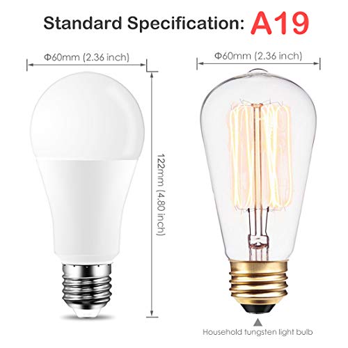 Yangcsl LED Light Bulbs 70W Equivalent, RGB Color Changing Light Bulb, 2 Moods/Memory/Sync/Dimmable, A19 E26 Screw Base, Timing Remote Control Included (Pack of 4)