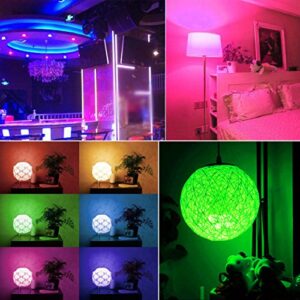 Yangcsl LED Light Bulbs 70W Equivalent, RGB Color Changing Light Bulb, 2 Moods/Memory/Sync/Dimmable, A19 E26 Screw Base, Timing Remote Control Included (Pack of 4)