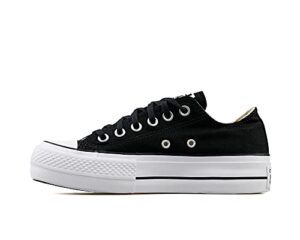 converse women's chuck taylor all star lift sneakers, black/white/white, 9 medium us