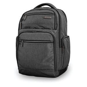 samsonite modern utility double shot laptop backpack, charcoal heather, one size