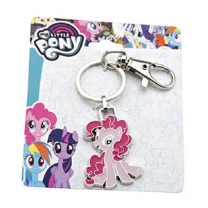 Hasbro Jewelry Girls My Little Pony Base Metal with Enamel Pinkie Pie with Stainless Steel Key Chain, Available in Silver/Pink color, One Size Key Chain,MLPPPKC01