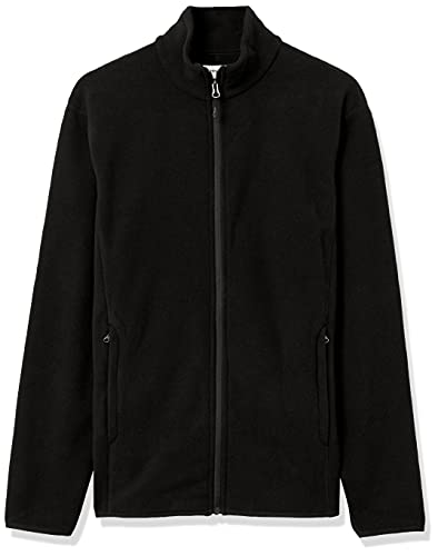 Amazon Essentials Men's Full-Zip Polar Fleece Jacket (Available in Big & Tall), Black, Small