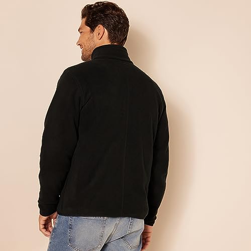 Amazon Essentials Men's Full-Zip Polar Fleece Jacket (Available in Big & Tall), Black, Small