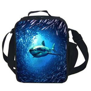 caiwei animal dinosaur cat shark husky and dolphin insulated lunch box cooler bag (shark 1)