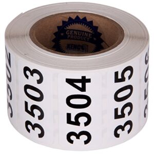consecutively numbered labels self adhesive durable vinyl- measure: 2" x 1" by kenco (roll 3501-4000)