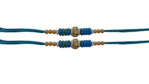 whopperindia set of two rakhi, rudrakhsa and beads thread. rakhi, raksha bandhan gift for your brother color vary and multi design