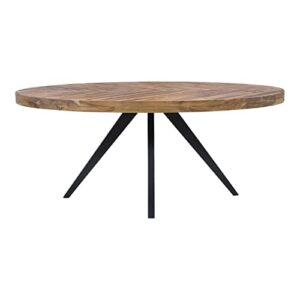 moe's home collection parq acacia wood oval dining table