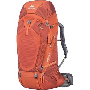 gregory mountain products men's baltoro 75 backpacking pack, ferrous orange, medium