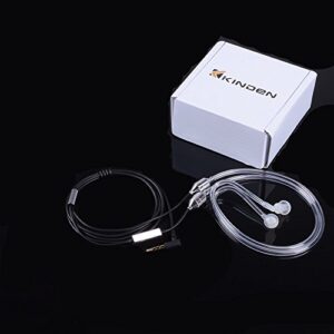 KINDEN Air Tube Headset Radiation Free Binaural with Microphone Deep Bass Noise Cancelling for Phone Pad